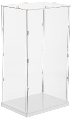 Toyvian Boîte Exposition Carrée Acrylique Transparent Vitrine Modèle Robuste pour Rangement et Présentation de Figurines Montage Simple Usage Maison et Bureau
