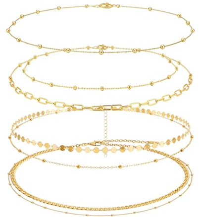 4PCS Belly Chain, Waist Chain, Adjustable Gold Belly Chain Set, Body Jewellery For Women and Girls, Fashionable and Elegant Design for Summer Beach Bikinis, Daily Wear