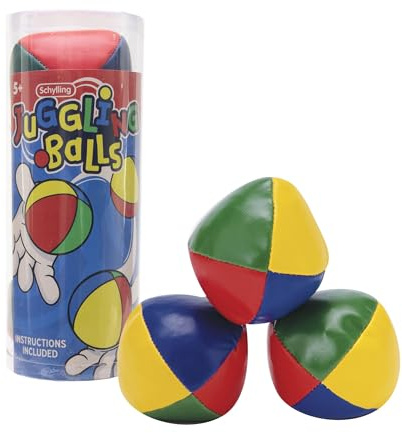 Schylling Classic Juggling Balls - Colorful Vinyl Toss-and-Catch Balls with Bead Filling - Includes 3 Balls and Instructions - Ages 5 and Up - Three Piece Set