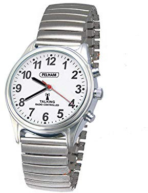 Ravencourt Living Radio Controlled Talking Watch with Expanding Strap, Analogue Display, Bold Dial, Clear English Male Voice, Visually Impaired and Blind, Talking Time and Date, No Buckle
