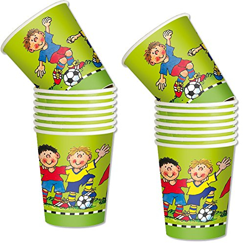 Mauder 8 Partybecher * Fussball - Fritz Flanke * vom Lutz 11287 // Geburtstag Kinder Kindergeburtstag Party Kinderparty Becher Pappbecher