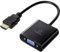 Renkforce HDMI/VGA Adapterkabel HDMI-A-Stecker, VGA-Buchse, 15-polig, 0,15 m, schwarz, RF-4531578, Double-Abschirmung