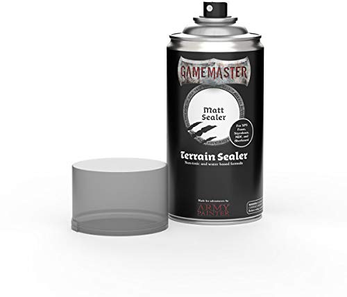 The Army Painter GameMaster Terrain Sealer Matt Sealer, 300 mL Water-Based Acrylic Spray Paint Primer, Doesn't Melt XPS Styrofoam, for Tabletop Roleplaying, Boardgames, Wargaming Terrain