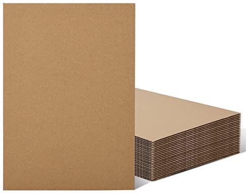 Worown 20 Pezzi Cartone Ondulato, A4 Fogli di Cartone Ondulato per Modellismo, Pittura, Arte e Fai da Te
