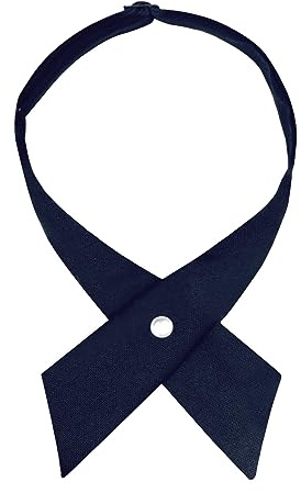 Mantieqingway Tie for Men Women School Uniform Adjustable Criss-Cross Bow tie Solid Color Pre Tied Bowtie for Girls (Navy Blue)
