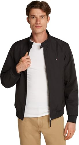 Tommy Hilfiger Uomo Giacca a Vento Harrington Impermeabile, Nero (Black), M