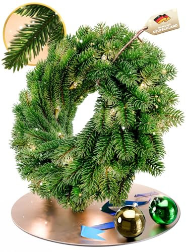 ArtiTree - Weihnachtskranz für Tür, Adventskranz, Weihnachtsdeko, Künstlicher Tannenkranz - 40cm (40 cm, mit Beleuchtung)