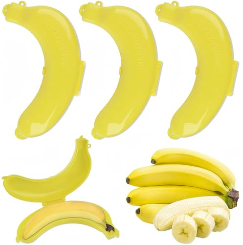 GEXINKEJI Confezione da 3 Porta Banana Custodia Scatola Porta Banane Protezione per Banane Porta Banana Senza BPA a Forma di Banana in Plastica Adatta per Contenitori Frigo Contenitore Portatile
