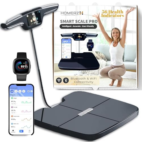 Homerz Smart Scale Pro, Hume Health Body Pod Scale Alternative, WiFi Bluetooth Smart Scale with BMI, Body Fat, Muscle Mass, Advanced Body Fat Scale and Biometric Analyzer