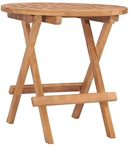 jiangboyue-315452 Table de jardin pliante en teck massif 50 x 50 x 50 cm