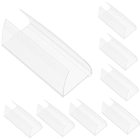 SOPOTUTU 30 Porte-Étiquettes de Prix Clipsables en PVC et PET, Amovibles Adhésif, pour Rayonnage de Bibliothèque ou Tri de Documents