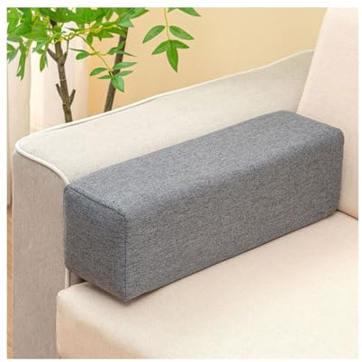 Couch Arm Rest Pillow, High Density Foam Armrest Cushion Removable Pillowcase Washable Elbow Support, Thicken High Density Foam Pad for Recliner Sofa, Bed, Armchair(Dark gray,19.7X7.9X7.9in)