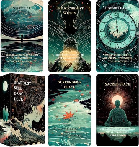 Seeds of Stardust Oracle Deck, cartas de oráculo cósmico para intuición, 80 cartas de tarot para orientación divina y mensajes superiores
