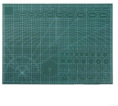 Zilimontt Tappetino da taglio double-face, formato A2/A3/A4/A5, con griglia in scala trasparente, per progetti di cucito, intaglio e artigianato, spessore 3 mm, impermeabile e lavabile, in