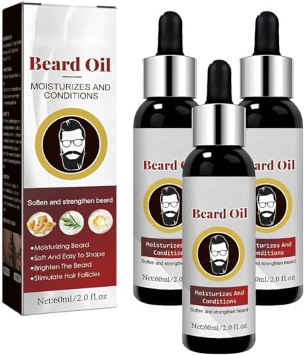 Aceite orgánico para el crecimiento de la barba, acondicionador para el cuidado de la barba, promueve el crecimiento del vello facial, hidrata y acondiciona, para hombres