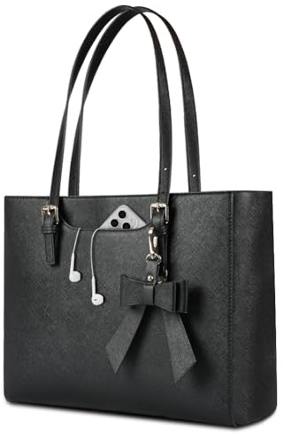 AYBUY Tote Bags for Women, Large Handbags with Zip, Waterproof Leather Shoulder Bag Ladies for School Work Travel Shopping Daily, Black