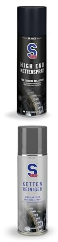 DR. WACK S100 Kettenspray & Kettenreiniger 300 ml – Hochwertiger Schmierstoff + Gel-Reiniger für alle Motorradketten, schützt vor Verschleiß & Korrosion