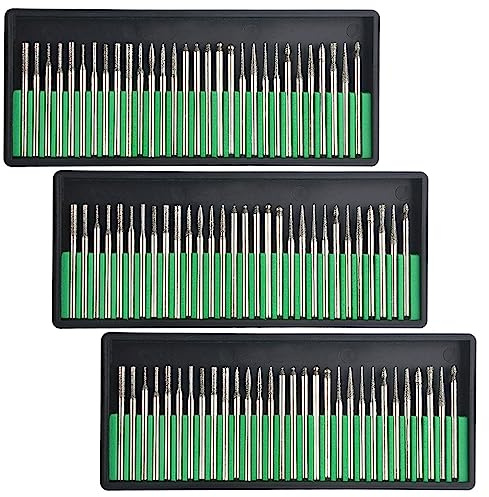 TOVOT Lot de 90 forets diamantés assortis pour graver des objets de polissage pour verre et pierres précieuses en métal