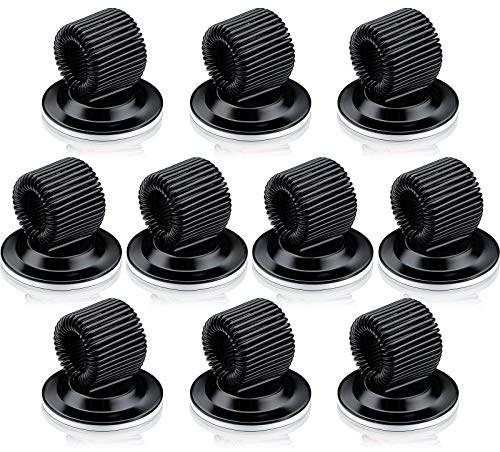 Selbstklebender Stifthalter Clips Mangan Stahl Organizer Mit Einstellbarer Federschlaufe für Kühlschrank, Whiteboard, Board Löschen und Bulletin Board Karte (Schwarz, 10 Stücke)