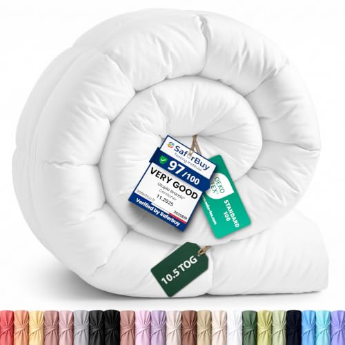 Utopia Bedding Coverless Double Duvet 10.5 Tog, Pack of 10, White | Soft & Cozy Comforter with Ultra-Soft Touch Microfiber filling & Corner Tabs, Easy Machine Washable