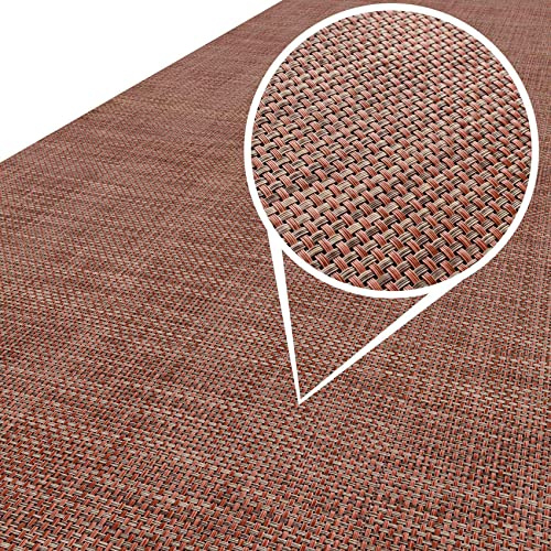 ANRO Läufer In-/Outdoor Teppich wasserfest Balkon Teppich auch für Balkon und Terasse Flur Bodenmatte wetterfest Rust Abwaschbar 500 x 100cm