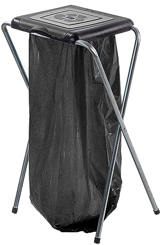 KADAX Supporto per raccolta differenziata, stabile supporto per sacchi della spazzatura con coperchio in plastica, supporto per sacchi della spazzatura, contenitore per sacchetti della spazzatura