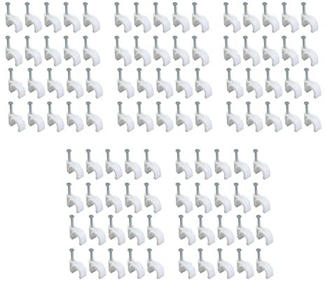 Pilipane 100 Clips De Línea De Clavos De Acero De 5 Mm, Clips De Fijación De Cables Duraderos para Una Gestión Ordenada De Cables En Las Paredes