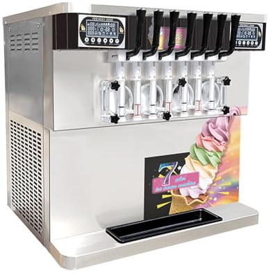 HASMI Heladera Máquina de Helado de 7 Orificios, multisabor, máquina de Helado de Escritorio, Tienda de té de la Leche Totalmente automática Comercial Hacer Helado, Dingzhebo2022