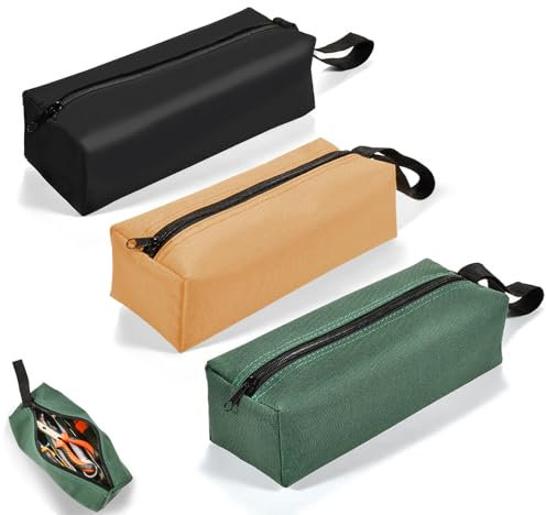 Kleine Tragbare Werkzeugtasche, 3 Stück Werkzeugtasche mit Aufhängeband Wasserdicht Reißverschluss Aufbewahrungstasche Verschleißfest Tragbare Tool Bag (3 Farben)