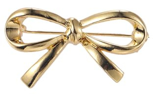 Minimalist Bow Knot Brooch Pin Ribbon Bowknot Lapel Shawl Pins for Women Girls Classic Sweater Hat Scarf Dress Suit Badges Clothes Accessories Brooches Fashion Jewelry (Gold)