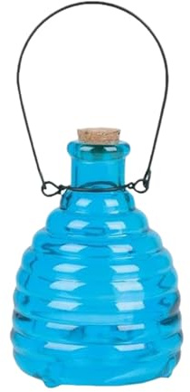 Getingfälla, glasburk, upphängningsbar fångare, 8,54 x 13,51 cm återanvändbar flugkontrollenhet för utomhusbruk, trädgård, bondgård, träd, uteplats, innergård, flygkontroll fångar