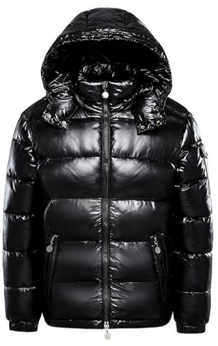 Kswlwccpp Doudoune Noir Brillante Homme - Duvet Plume Sport Hiver Chaud Avec Capuche Manteau Longue Légère Grande Taille Puffer Jacket