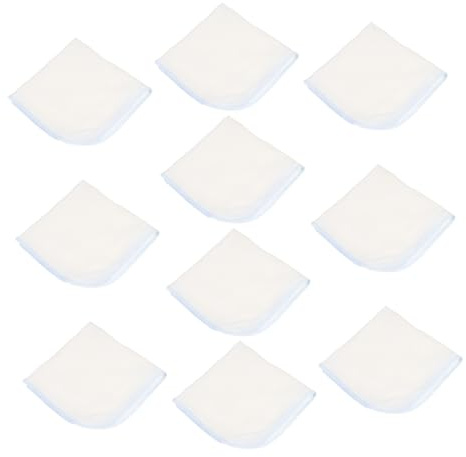 IMIKEYA Toallas Faciales de Algodón Puro para Recién Nacidos, Paquete de 10 Piezas Super Absorbentes No Encogen Después del Lavado, Ideales para Alimentación y Baño