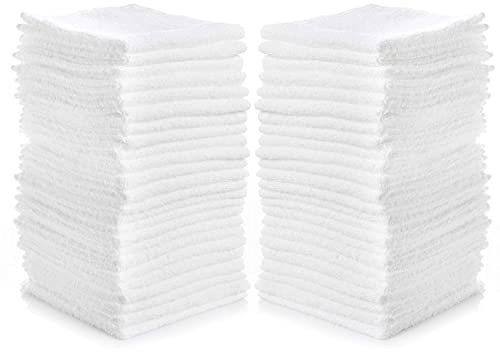 Simpli-Magic 79155 - Manoplas de baño (algodón, 40 Unidades, 30,5 x 30,5 cm), Color Blanco