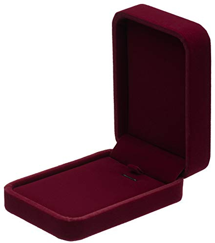 Pokofo - Scatola regalo per gioielli classica, in velluto, ideale per ciondoli e collane e velluto, colore: Rosso vinaccia, cod. G043
