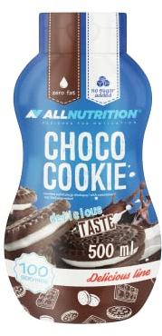 ALLNUTRITION Süße Soße - Sirup Zuckerfrei Süßer Low Calorie Soße für Süßspeisen, Pfannkuchen, Waffeln - Fettfreie Cremige Sauce - Kalorienarme Süßigkeiten - Snack - 500ml - Choco Cookie