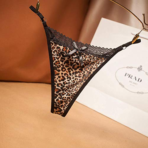 Bragas de Encaje de Leopardo Superior para Mujer, Tanga Sexy, Ropa Interior Femenina, Tanga de Tiro bajo, lencería para Mujer