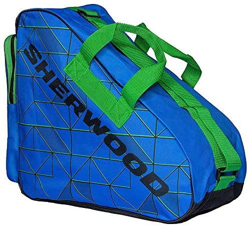 Sherwood Bolsa para Patines de Hielo para Adultos y niños, Bolsa de Hockey sobre Hielo, Ideal para Patines Hielo y Patines Linea, Ice Skate Bag con Medidas 42 x 15 x 37 cm (Blueline)