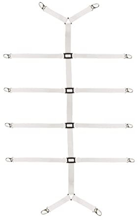 Bettlakenspanner Verstellbar, Matratzenhalter,Elastische Betttuch Spanner mit Metallclip für Bettlaken, Matratze, Oder Sofa (Weiß)
