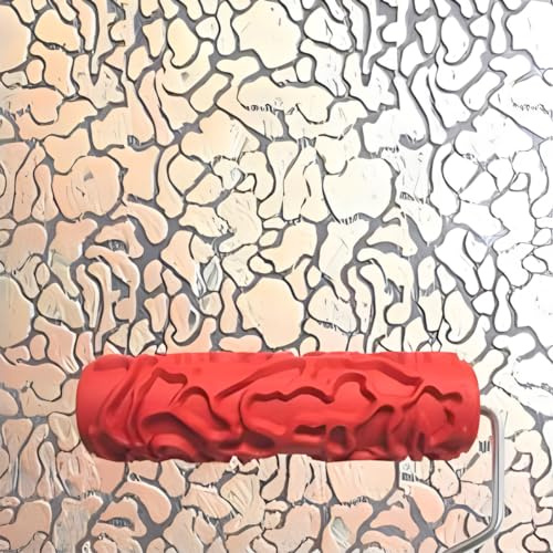 7DIY Patterned Paint Roller | Decorative Art Texture Roller | Embossing Texture Rubber Roller Painting Supplies | Pattern Art Texture Tools for Household Wall Painting (BK321R)