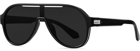 SHEEN KELLY Gafas de sol piloto polarizadas de gran tamaño para hombres y mujeres, gafas de sol retro TR90 de una sola pieza con espejo de color de los años 90