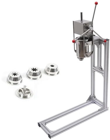 MáQuina De Churro Comercial, 3l, 5l, 7l Acero Inoxidable EspañOl Donut Churrera Maker Con 4 Boquillas, MáQuina Para Hacer Churros, Hogar Tipo Vertical Manual Donuts EspañOles Churros MáQuina,7L