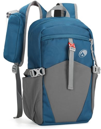 Outplea 12L Petit Sac à Dos de Randonné Léger et Imperméable pour Homme et Femme, Mini Sac pour Enfant avec Sangle de Poitrine de Camping Loisir Vélo Voyage Sport de Plein Air-Bleu