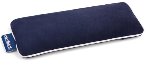 Comfheat Unscented Weighted Eye Pillow - Soft Plush Removable Cover, Moist Heat & Cold Therapy, Natural Aromatherapy Eye Compress Pillow for Relaxation, Yoga, Meditation, and Sleep, Navy Blue