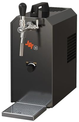 ich-zapfe Untertheken Komplett Set - Zapfanlage, Bierzapfanlage Jet 30K Bierkoffer mit Luftpumpe Durchlaufkühler 1-leitig Trockenkühler, bis zu 35 Liter/h, Set 4 Zapfköpfe