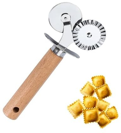Rotella a doppia taglierina per pasticceria,Strumento di cottura a doppia testa per uso domestico e cucina,Taglierina per ravioli