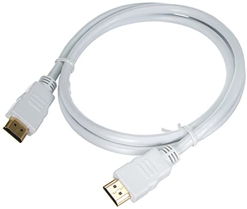 PremiumCord 4K High Speed ​​HDMI + Ethernet Kabel 1 m, Kompatibel mit Video 4K 2160p, FULL HD 1080p, Deep Color, 3D, ARC, HDR, 3x geschirmt, 10,2Gbps, vergoldete Anschlüsse, weiß