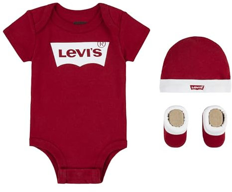 Levi's Kids Lhn Batwing Onesie Hat Bootie Bébé Garçon Levi's Kids Red 0-6 Mois