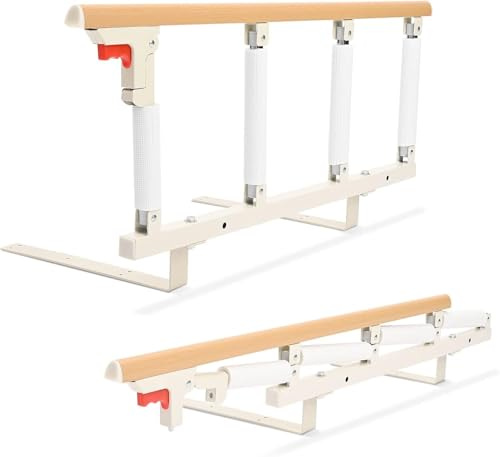 Barandillas para Camas de Adultos, Sunowl Barandillas Cama Plegable Barra Cama Seguridad Abatible, Asidero para Cama de Hospital, Barra Cama Anticaidas