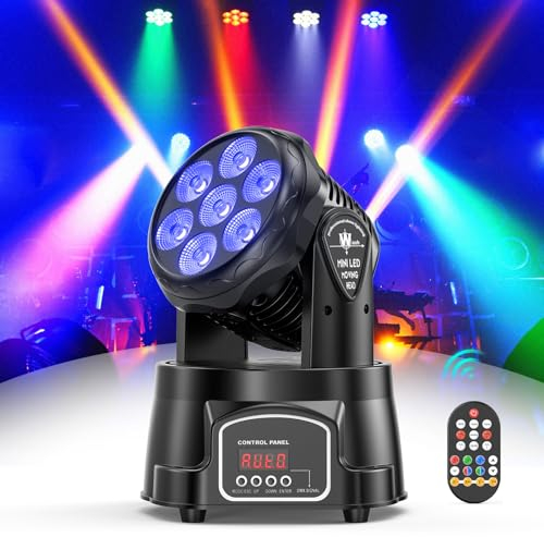 UKing 7X15W Teste Mobili LED Luci dmx512 RGBW 4 in 1 Luci da Discoteca Palco Luce di Scena con Telecomando per Halloween Party Club Bar Casa Feste